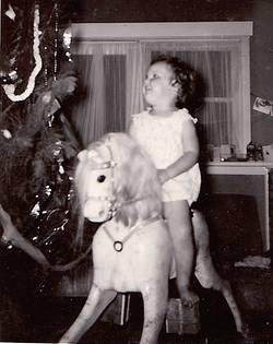 Diane and rocking horse, early 1960s