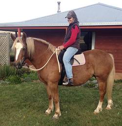 Diane riding Annie